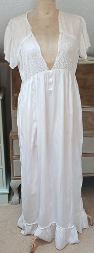 Vintage 1950s white rayon - , &