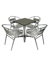 Garden Patio Sets, Aluminium Furniture Sets, Cafe Furniture - 4 Chairs & 1 Table