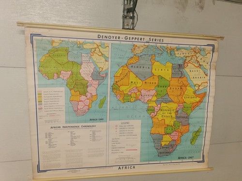Large old school wall map - school,