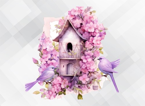 Watercolour dove house wall - watercolour,