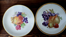 Zeh Scherzer ~ Fine Porcelain Fruit Dinner Plates ~ 7 3/4" ~ Set of 2 ~ Bavaria