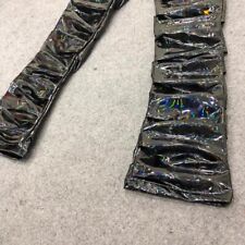 Men Shiny Wrinkled Patent Leather Trousers Leggings Wet Look Pants Frill Chic