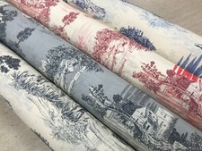 Designer cotton panama upholstery, curtains blinds TOILE DE JOUY 140cm wide GREY