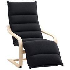 HOMCOM Birch Wood Lounge Chair