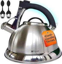 Stainless Steel Whistling Kettle Gas Hob Induction Stove 3L Tea iCool Handle UK