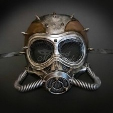 Steampunk Spike Terminator Masquerade Mask Silver M39260