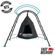 UFO Climbing Frame with Mesh Den, Curved Ladder & Safety Rails for Kids 3+