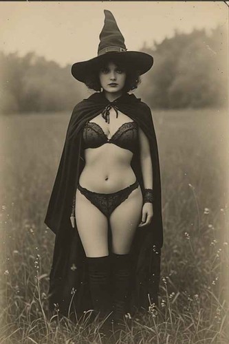 Vintage witch woman lingerie - witch,