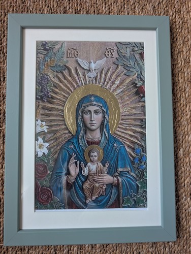 Madonna and child artwork - and,