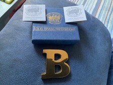 Paperweight B by Stuart Houghton ltd solid brass boxed