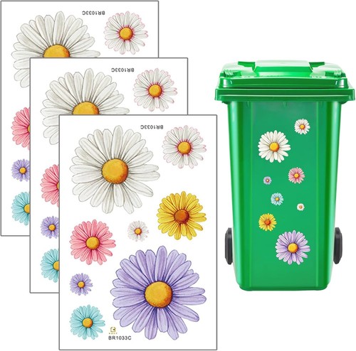 Wheelie bin stickers flowers - stickers,