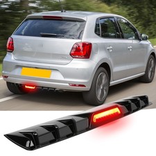 For VW POLO Rear Bumper Spoiler Diffuser Splitter Lip Trim w/ LED Tail Light