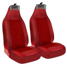 FOR MERCEDES SPRINTER - LUXURY RED QUILTED DIAMOND LEATHER VAN SEAT COVERS