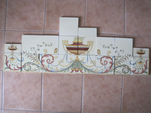 Antique tile fireplace - antique, 18