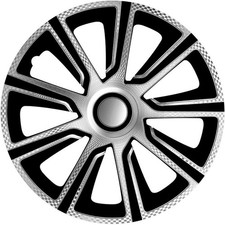 FOR NISSAN PRIMASTAR 16" INCH WHEEL TRIMS HUB CAPS SILVER & BLACK VRN 4PC