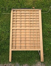 Vintage Wooden Printers Drawer Tray Wall Display Letterpress Brass Curio Rustic