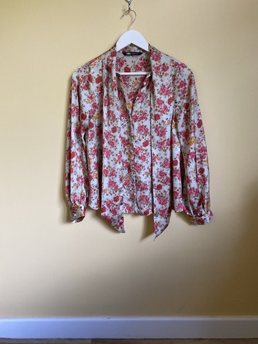 Zara floral print pussybow - floral,