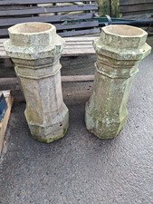 Pair of Octagonal Buff Chimney
