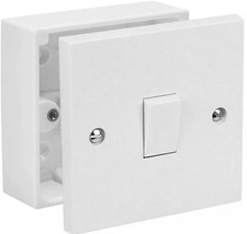 Electric Wall 10A Light Switch 1G Compatible with Single 16/25/35/47mm Back Box