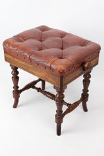 Antique Victorian Rosewood Adjustable Piano Stool Rise Fall Music Bench Riser