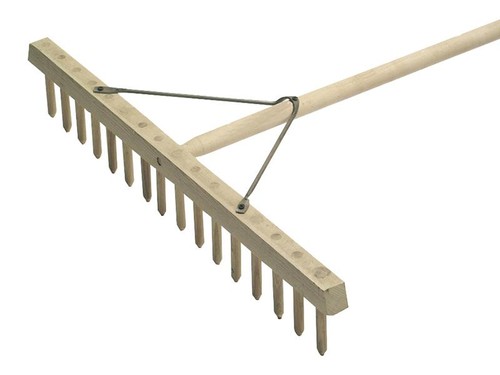 Traditional wooden hay rake - wooden,