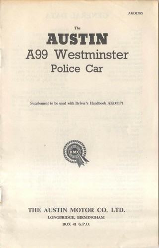 Austin a99 westminster police - austin,
