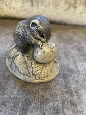 Poole Pottery Stoneware mouse eating a strawberry figurine. Height 3”.  VGC