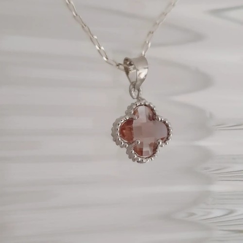 Silver flower pendant with - silver,