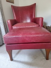 Old Burgundy Leather Armchair