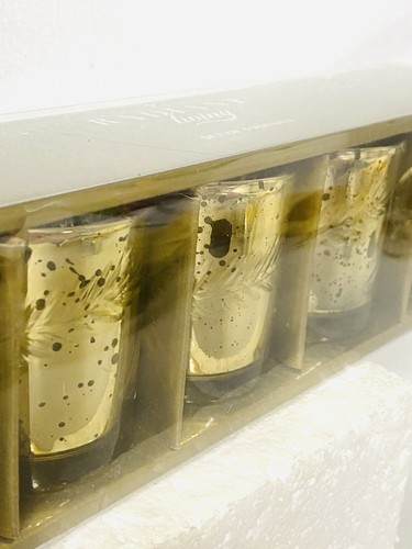 Gold mercury glass votive - mercury,