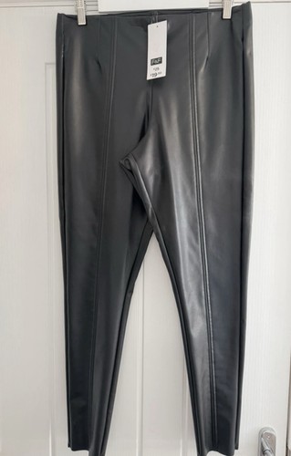 Black faux leather skinny - leather,