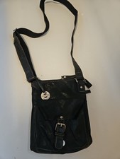 Travelon Black Leather Crossbody Bag Adjustable Strap