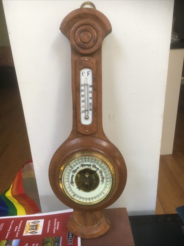 Vintage oak banjo barometer - vintage,
