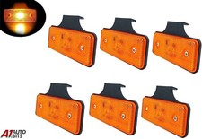 6x Led Amber Side Marker Lights Reflector For Trailer Truck With Bracket E-Mark