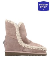 RRP€279 MOU Shearling Eskimo Boots US6 UK4 EU37 Grey Wedge Insole