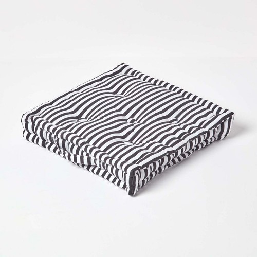 Pinstripe black cotton floor - pinstripe,