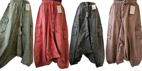 Stonewashed hippy trousers - stonewashed,