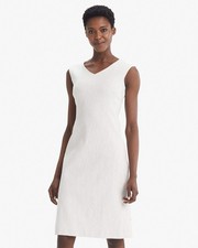 MM. LaFleur Evelyn White Black Micro Jacquard Sleeveless Shift Dress Size10