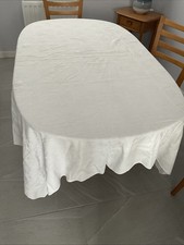 Vintage White Large Tablecloth
