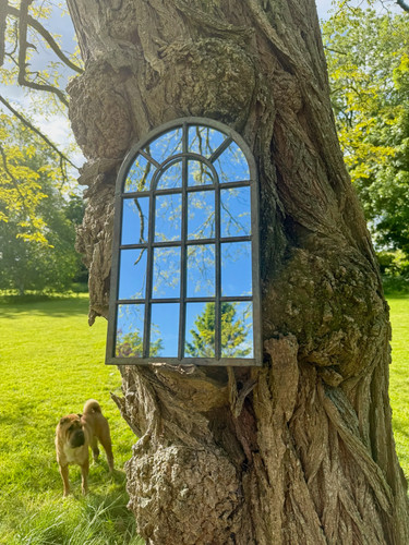Metal round arch window garden - round,