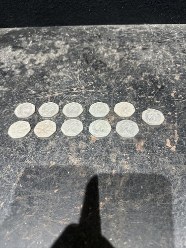 X11 large old 50p coins - large, job