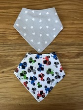 Set Of Two Handmade Baby Bibs