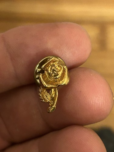 Vintage gold tone rose - rose, pink