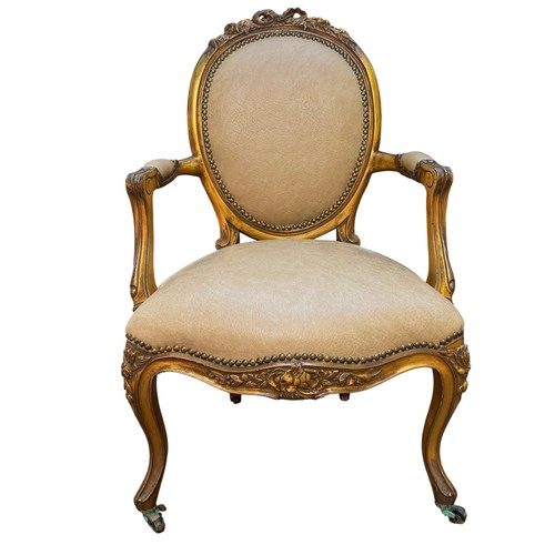 Gilt louis style armchair - gilt, louis-style