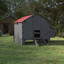 PLASTIC CHICKEN COOP HEN HOUSE POULTRY 8 BIRDS RECYCLED Nesting Box Ladder Hatch