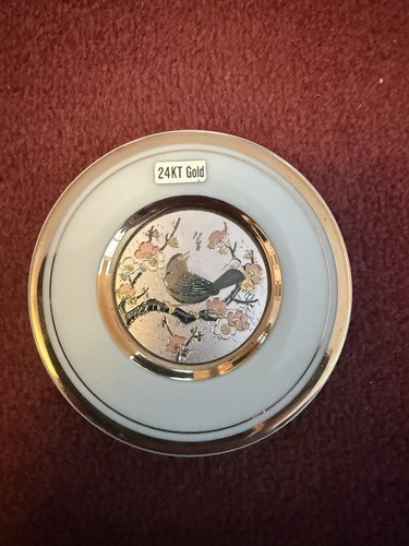 Art chokin plate bird plum - of,