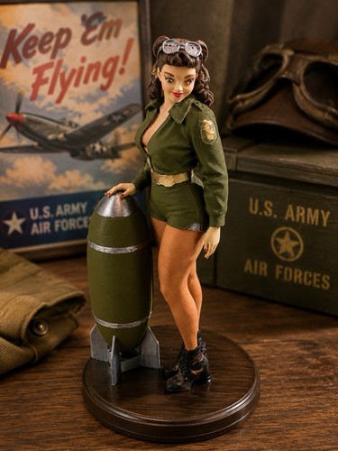 Wwii bomber girl pin - girl,