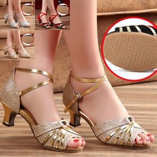✨Womens Ladies Low Heel Party Sandals Strappy Wedding Bridesmaid Shoes Size New