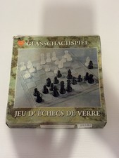 Glass Chess Set - Complete with All Pieces & Glass Board