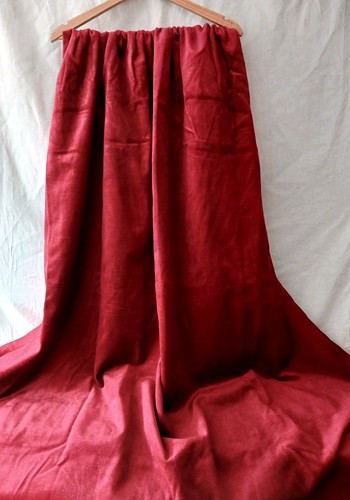 Vintage deep red cotton velvet - red,